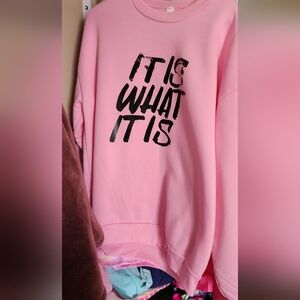 Pink Graphic Pullover Sweatshirt - Women
